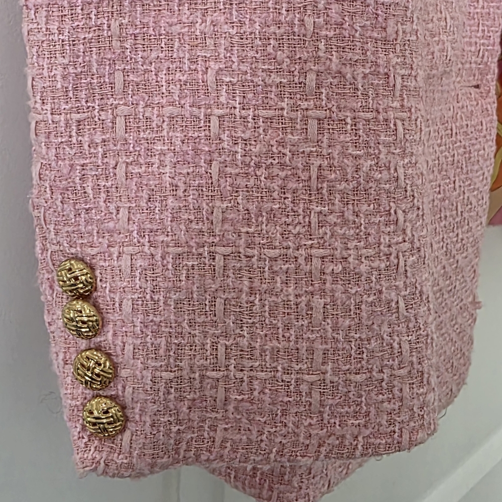NWT Sunday Up pink tweed jacket - Picture 4 of 7